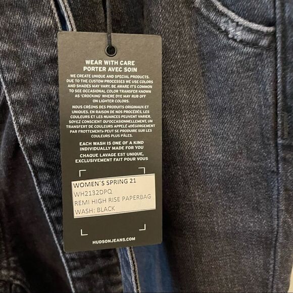 HUDSON | Remi High Rise Paperbag Straight in Color BLACK - Picture 15 of 16